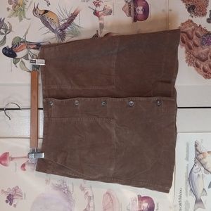 Uniqlo Brown Corduroy Button Up Skirt Women's 10